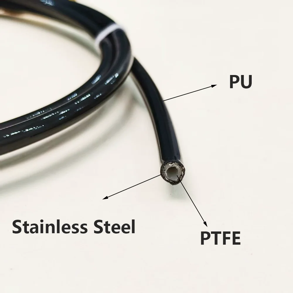 Motorcycle Stainless Steel Braided Black Brake Hose Line Oil Pipe Clutch Tube with 360°Rotatable Banjo M10 0° 28°  45° 90°