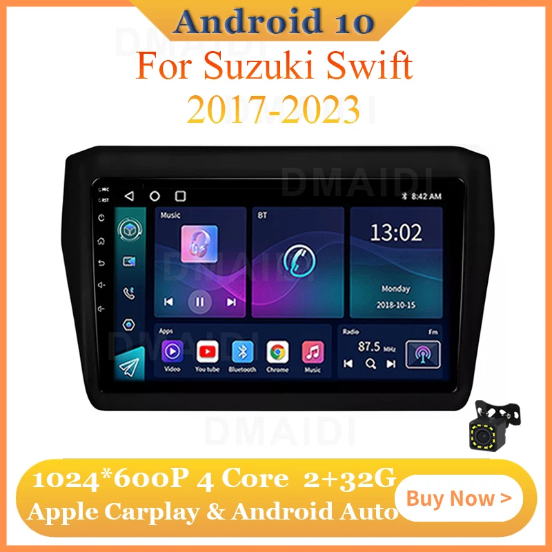 

Android 10 GPS Navigation Multimedia Player Wired Carplay Android auto For Suzuki Swift 2017-2023 Radio Screen Blue-tooth