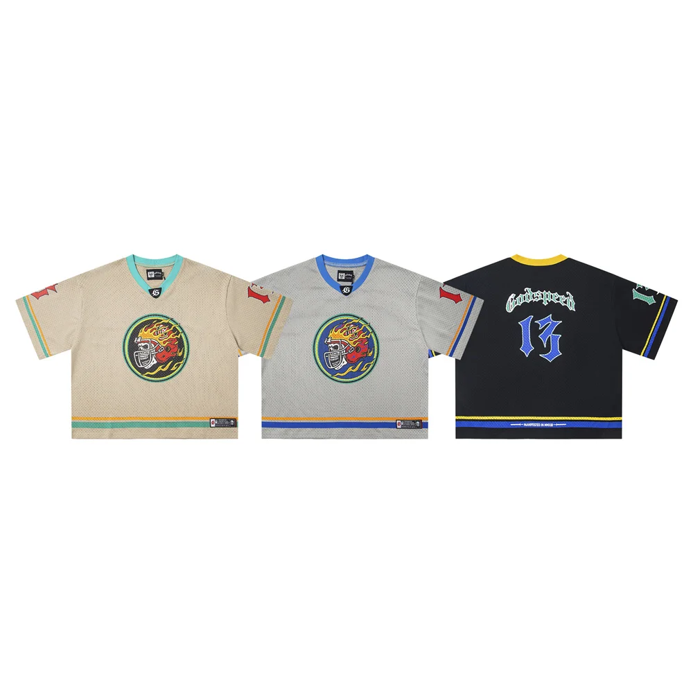 

Футболка American Sle Godspeed с принтом черепа High Street ort Sve V-Ne Fooall Sle, летняя дышащая повседневная футболка