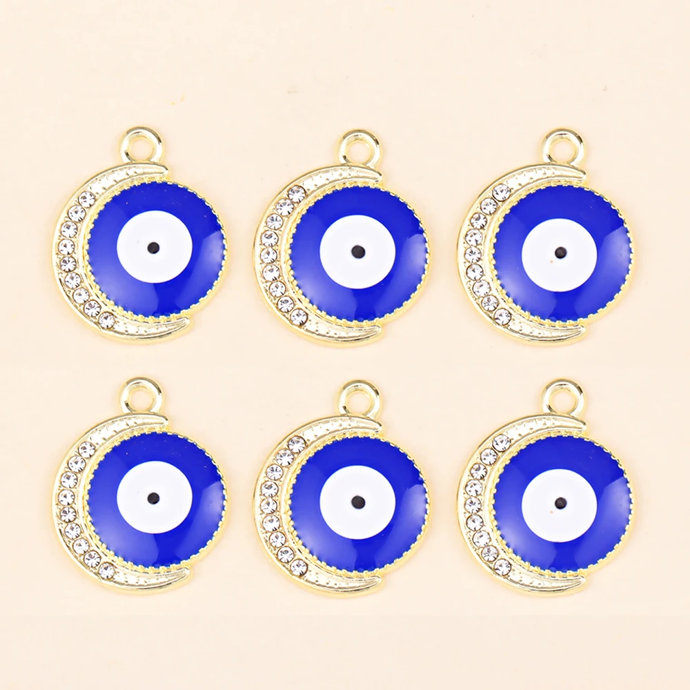 Silver Plated Alloy Evil Eye Charms for DIY Jewelry Making