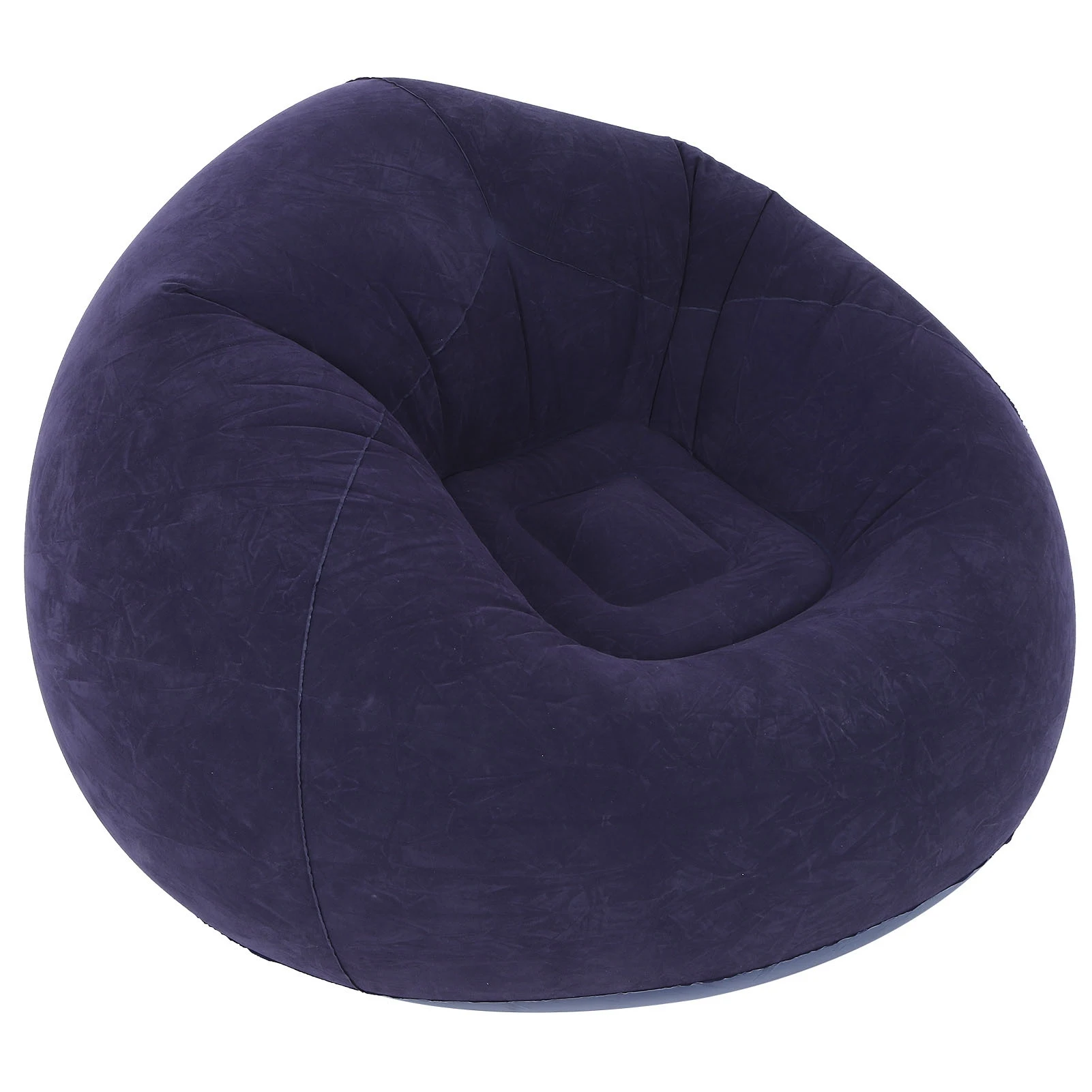 Round Flocked Inflatable Lazy Sofa, Bean Bag Chair, Soft Skin-Friendly Inflatable Lounge Couch For Indoor Bedroom Dorm Rest