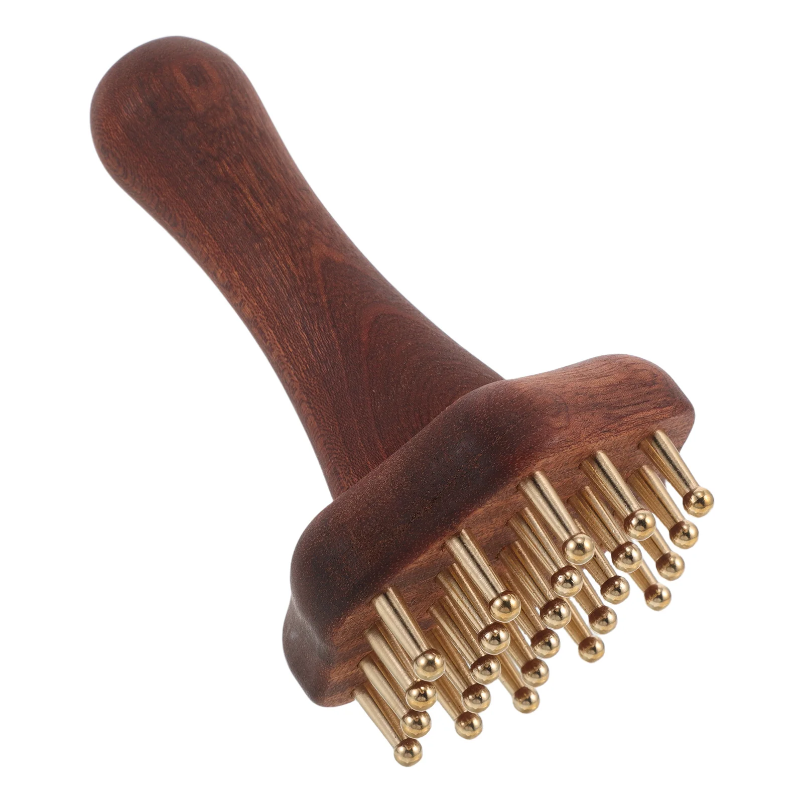 

Латунная массажная щетка Meridian с деревянной ручкой, массажный инструмент для кожи головы, живота, спины, ног, гребень Guasha, портативная расческа Meridian