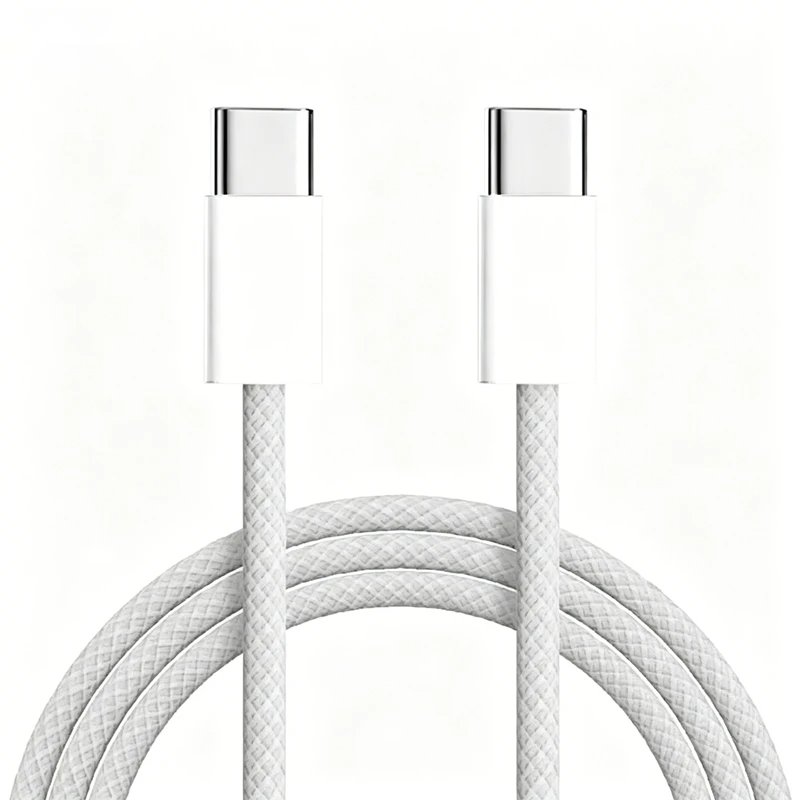 USB-C to USB-C 60W PD Fast Charging Cable For iPhone 15 16 Plus 17 Pro Max Samsung Moto Xiaomi Type-C Braided Cable 1m With Box