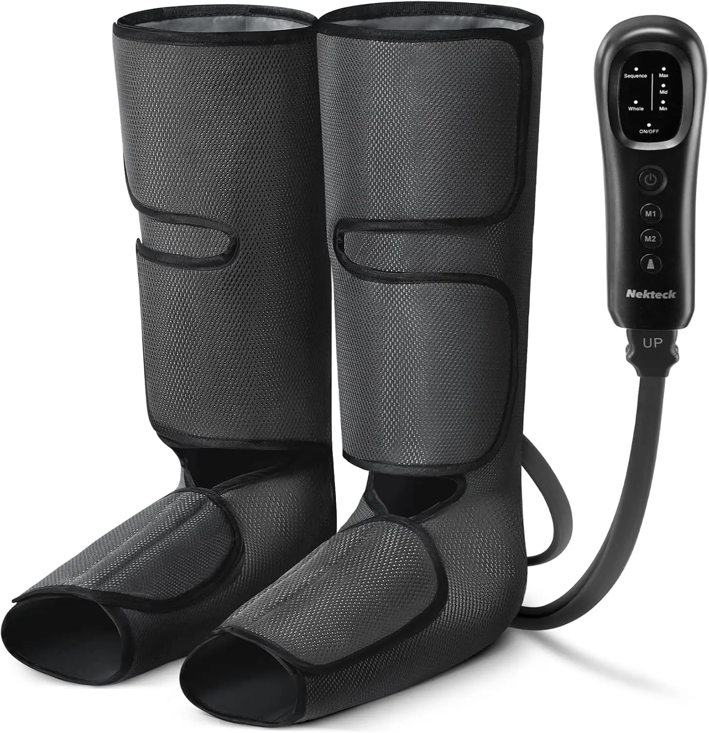 Leg Compression Massager for Circulation and Relaxation, Foot Calf Massage Machine with 2 Modes 3 Intensities, Adjustable Wraps
