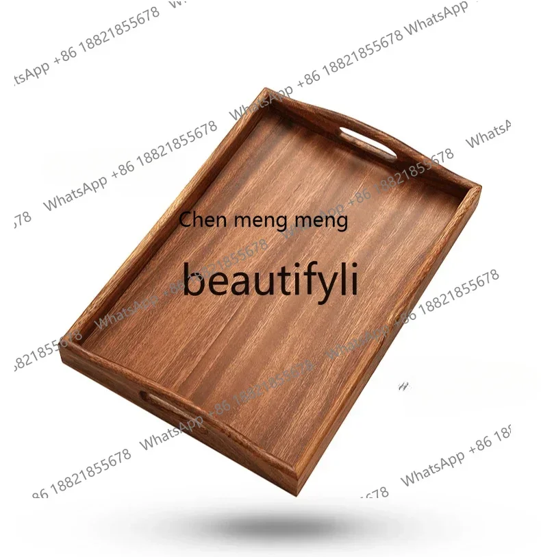 

S7486 ss Walnut tray New Chinese solid wood dining tray Tea set Tea cup High-grade rectangular wooden tea tray