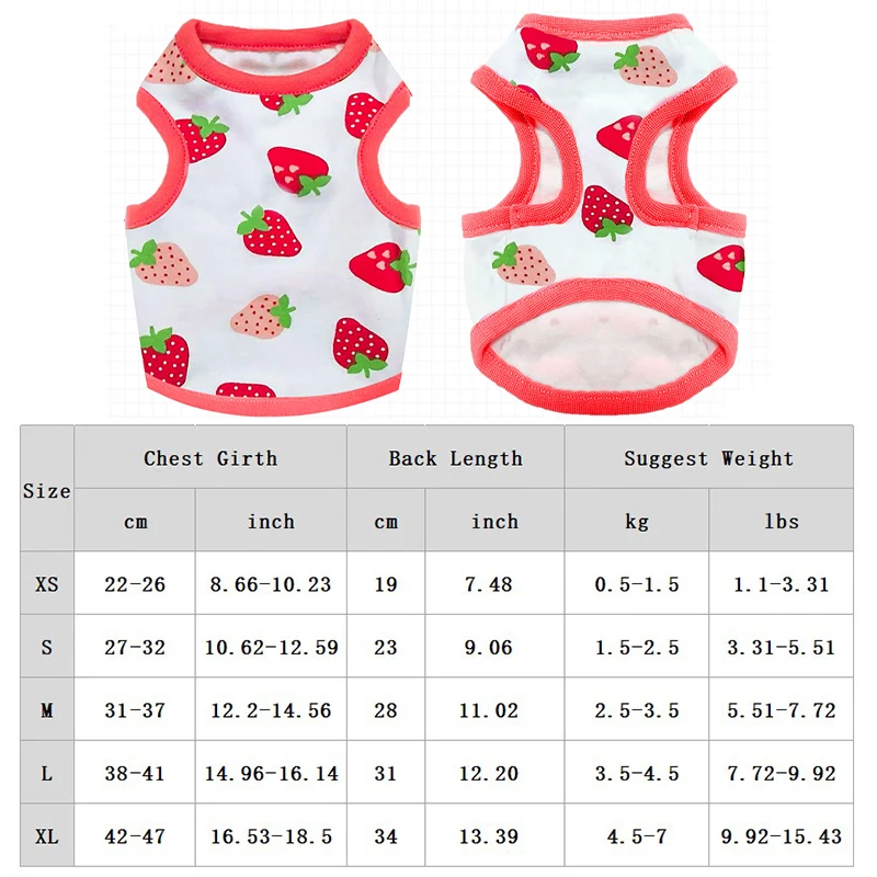 Summer Dog Vest Cute Cartoon Print Breathable Thin T-Shirt for Small Medium Dog Fashion Chihuahua Yorkshire Vest Pet Clothes