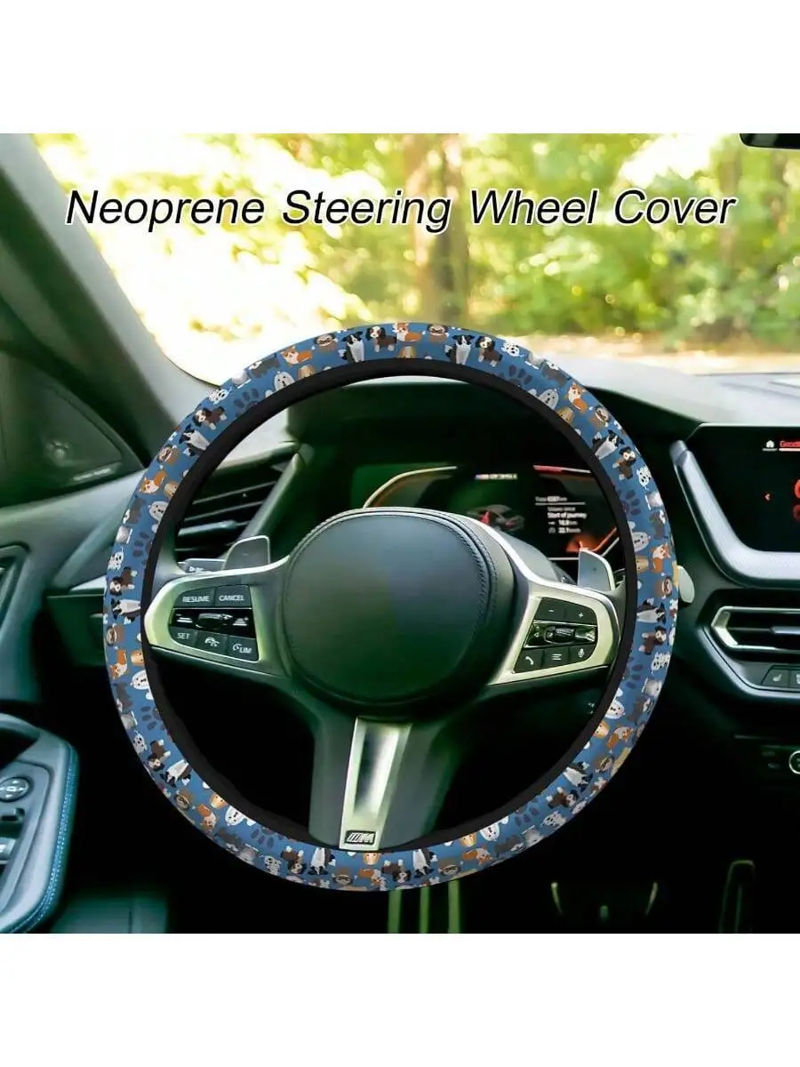 

Neoprene Steering Wheel Cover Universal 15 Inch Car Truck Dog Print