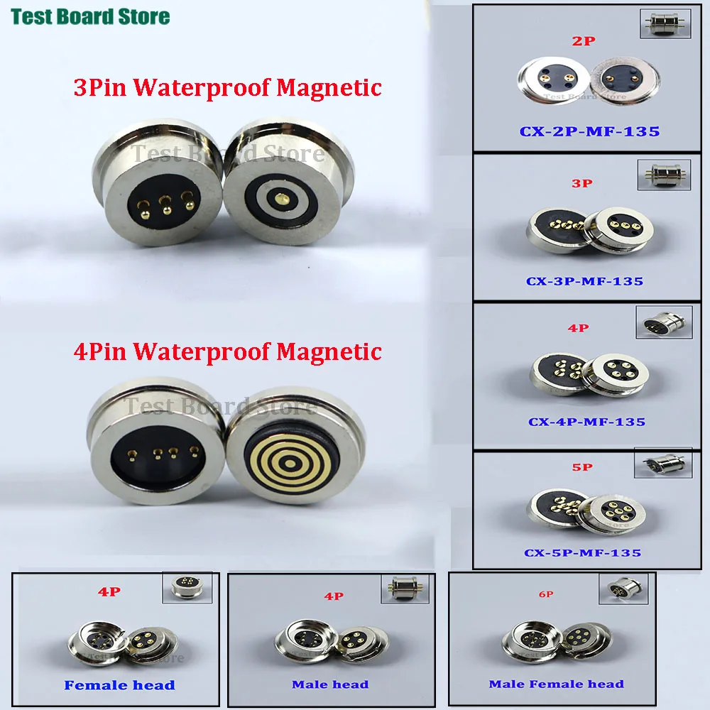 

1Pair 2P 3P 4P 5P 6Pin DC Magnetic Pogo Pin Connector Male Female 2A, Waterproof Magnetic 360 ° blind suction DC Signal charging