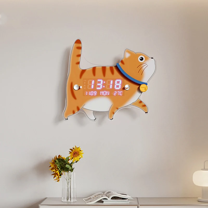 Digital Clock  Charging 3D Acrylic LED Wall Clock Modern Design Living Room Decoration Advanced Sense Wall Watch Home Wall Decor