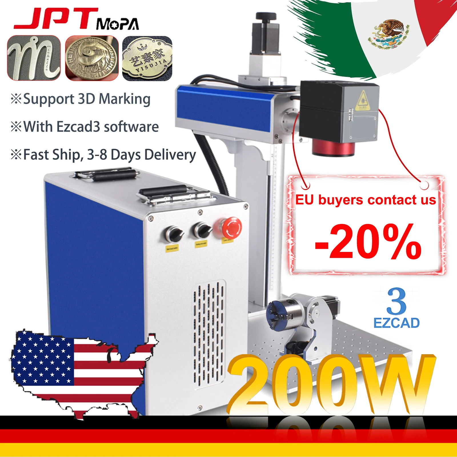 3D 200W Jpt Laser M…