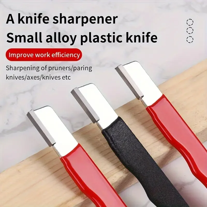 2pcs Multi Knife Pruning Sharpening Stone Handheld Garden Shear Scissors Sharpener with Lid Pocket Speedy Sharp Knife Open Edge