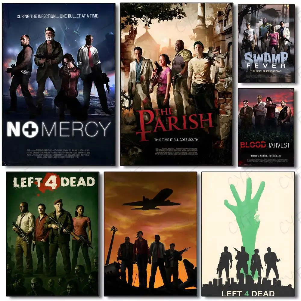 Classic Game L-Left 4 Dead-MT Poster Self-adhesive Painting with prints Home bedroom living room decoration gift