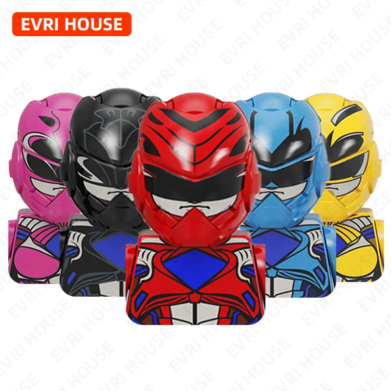 Super Sentai Mini Action Figures Red Warrior Mighty Morphin Bricks Building Blocks Toys for Children