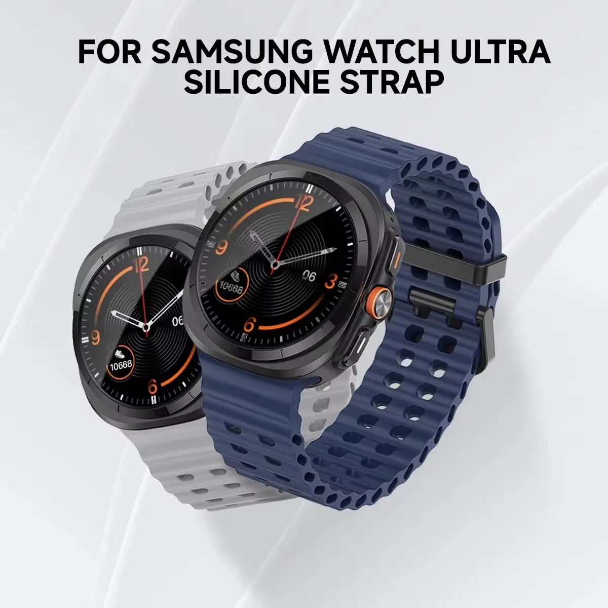 

High quality Marine Band For Samsung Galaxy Watch 7 Ultra Strap 47mm Accessories Sport Silicone Bracelet Correa