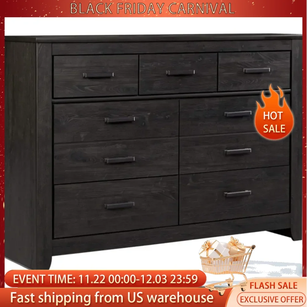 Black Dresser,7 Drawer Contemporary style Brinxton Urban Contemporary Charcoal 16