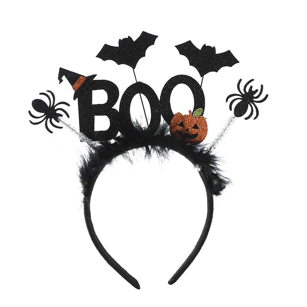 Ghost Bat Hairband Eye Catching Festival Hair Accessory Halloween Headband Festive Halloween Hair Accessory For Theme Gathering