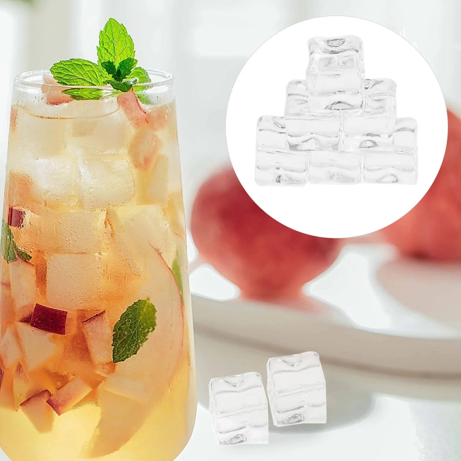 

Simulated Ice Photography Props Cubes Reusable Fake Plastic Decorative Vase Filler Artificial Clear
