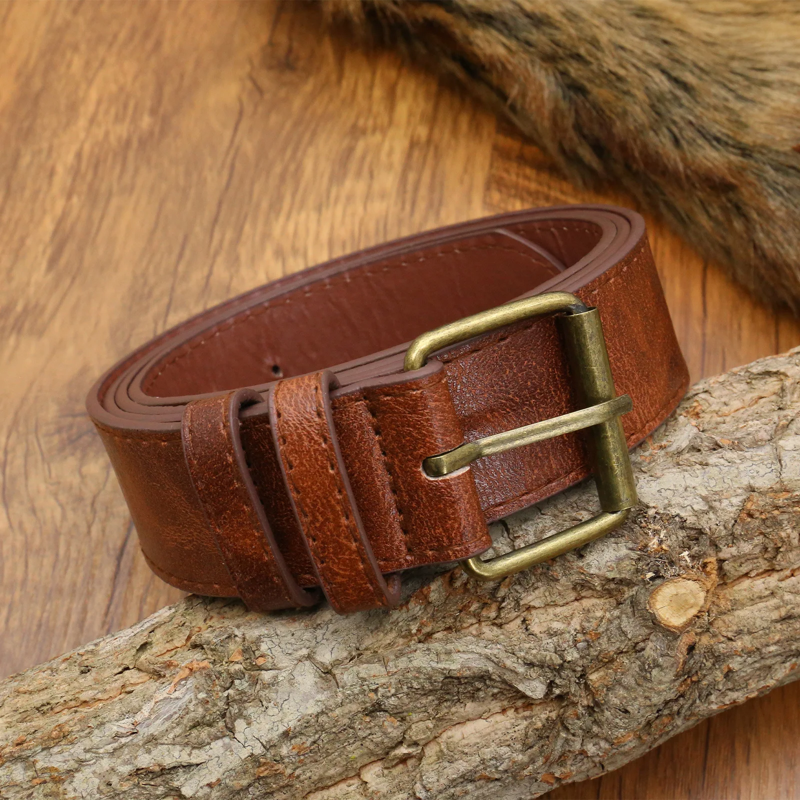 Viking Retro Pu Leather Waist Belt Medieval Flap Fanny Pack Drawstring Coin Purse Dice Bag for Renaissance Fairs LARP Cosplay Party view 6
