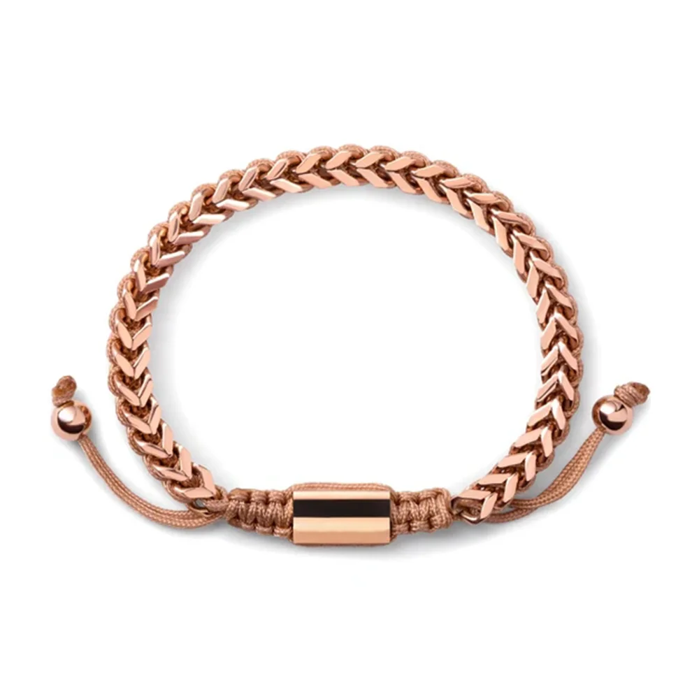 Mens Hand-Woven Chains Bracelet Adjustable Franco Macrame Braided men bracelet Women  Jewelry Stainless Steel Chains Bracelet