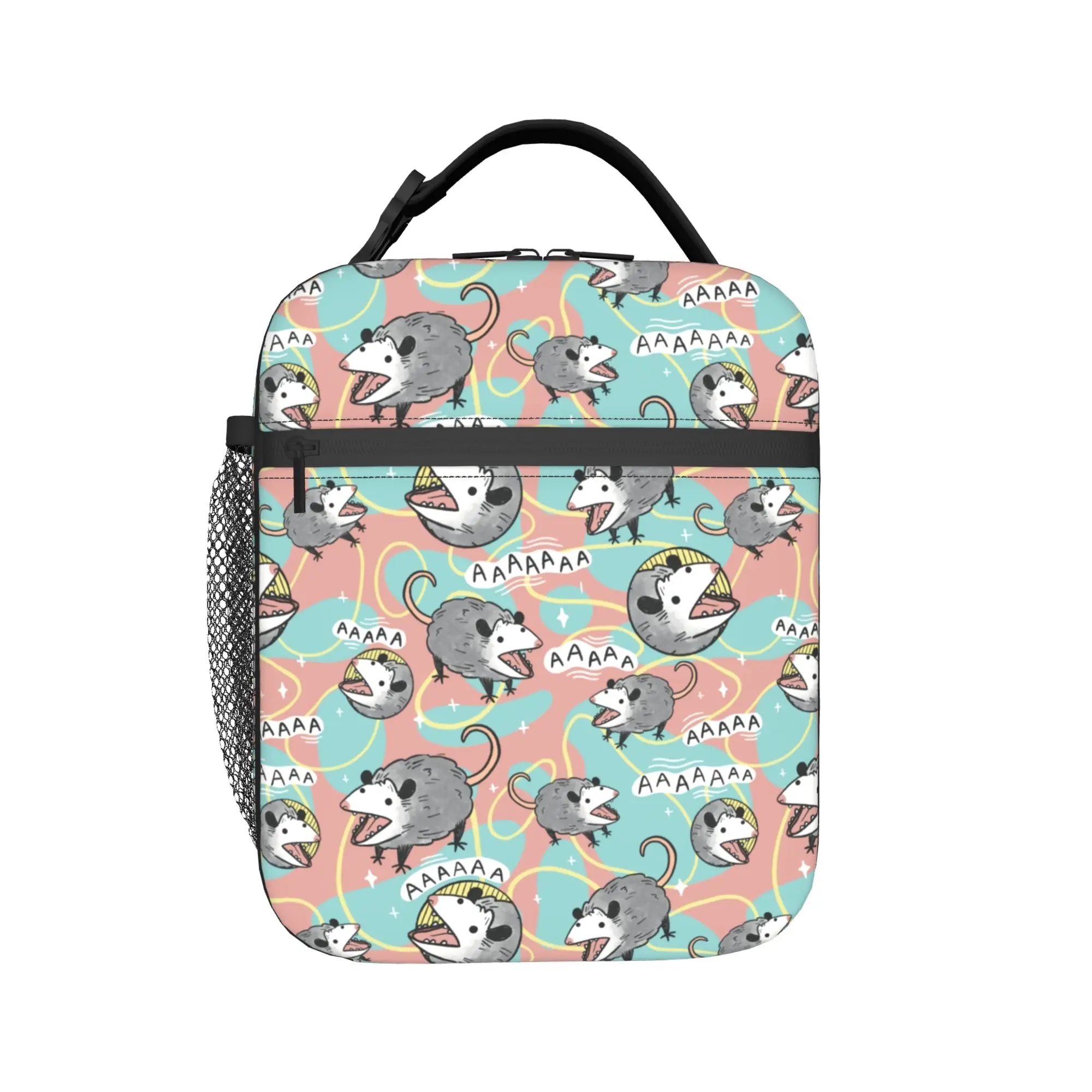 Custom Opossum Screm Insulated Lunch Bags for Camping Travel  Resuable Thermal Cooler Lunch Box Men Women
