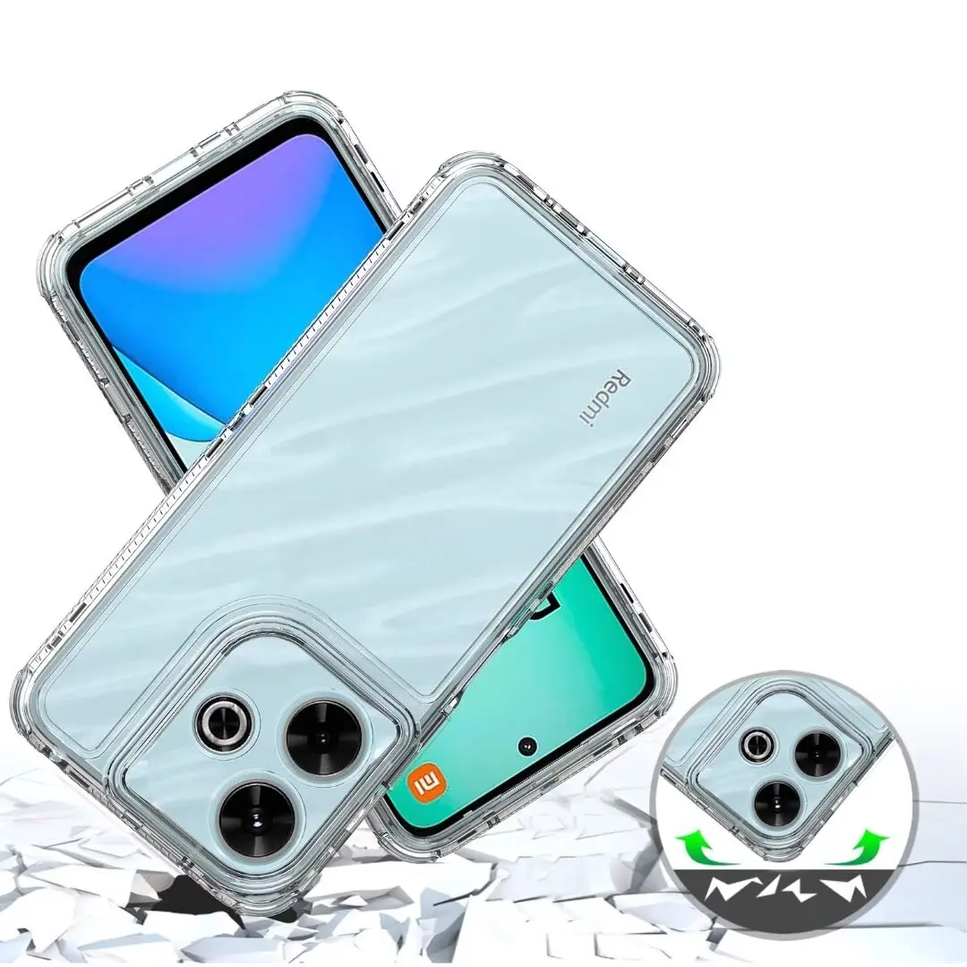 Transparent Cell Phone Case 3 in 1 For Xiaomi Redmi 13 4G /Note12pro 4G / Redmi 10C Drop-Proof Shock-Proof Effective Protection