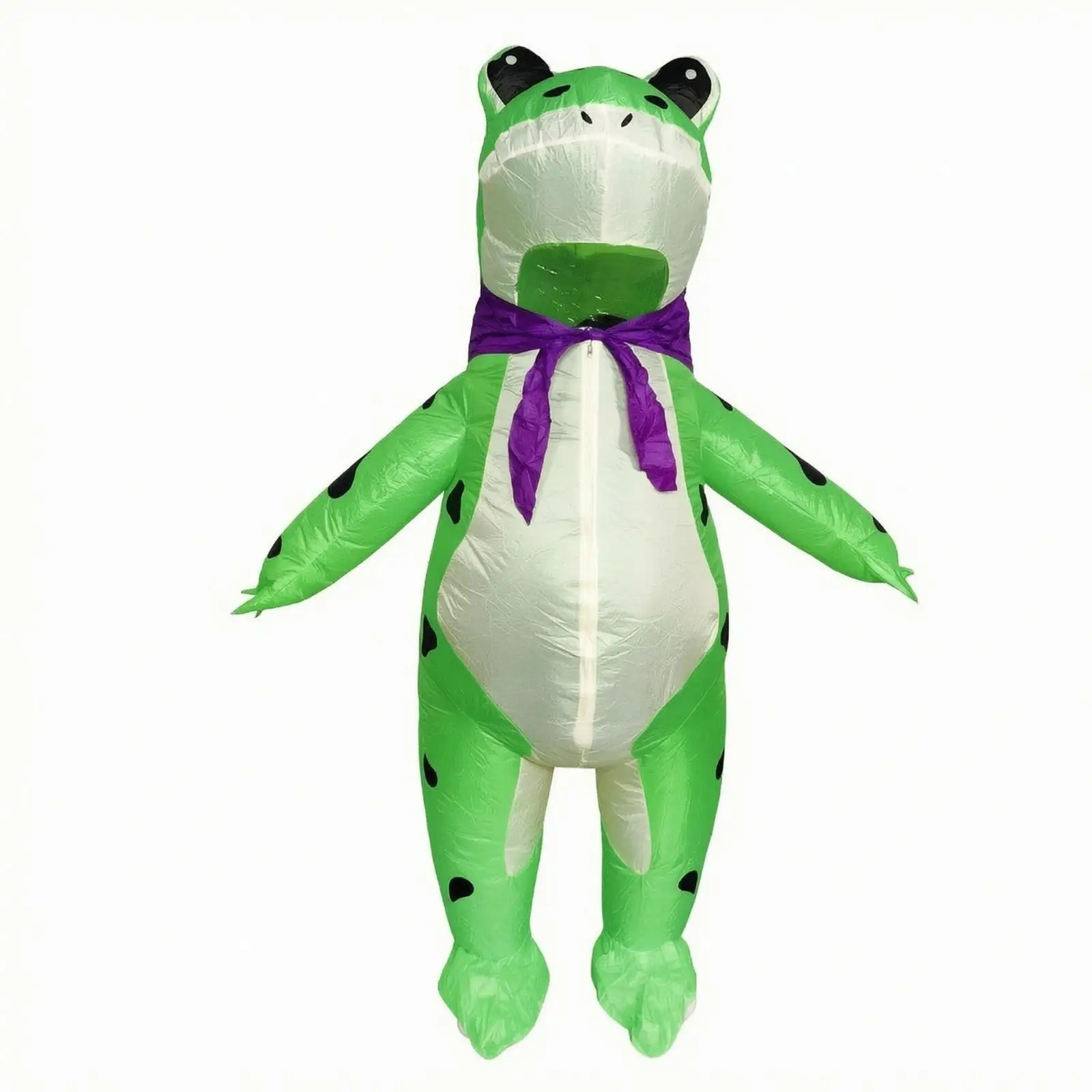 Carnival Inflatable Costume for Adults Funny Frog Character Suit with Front Zipper and Polyester Fabric for Stage Events