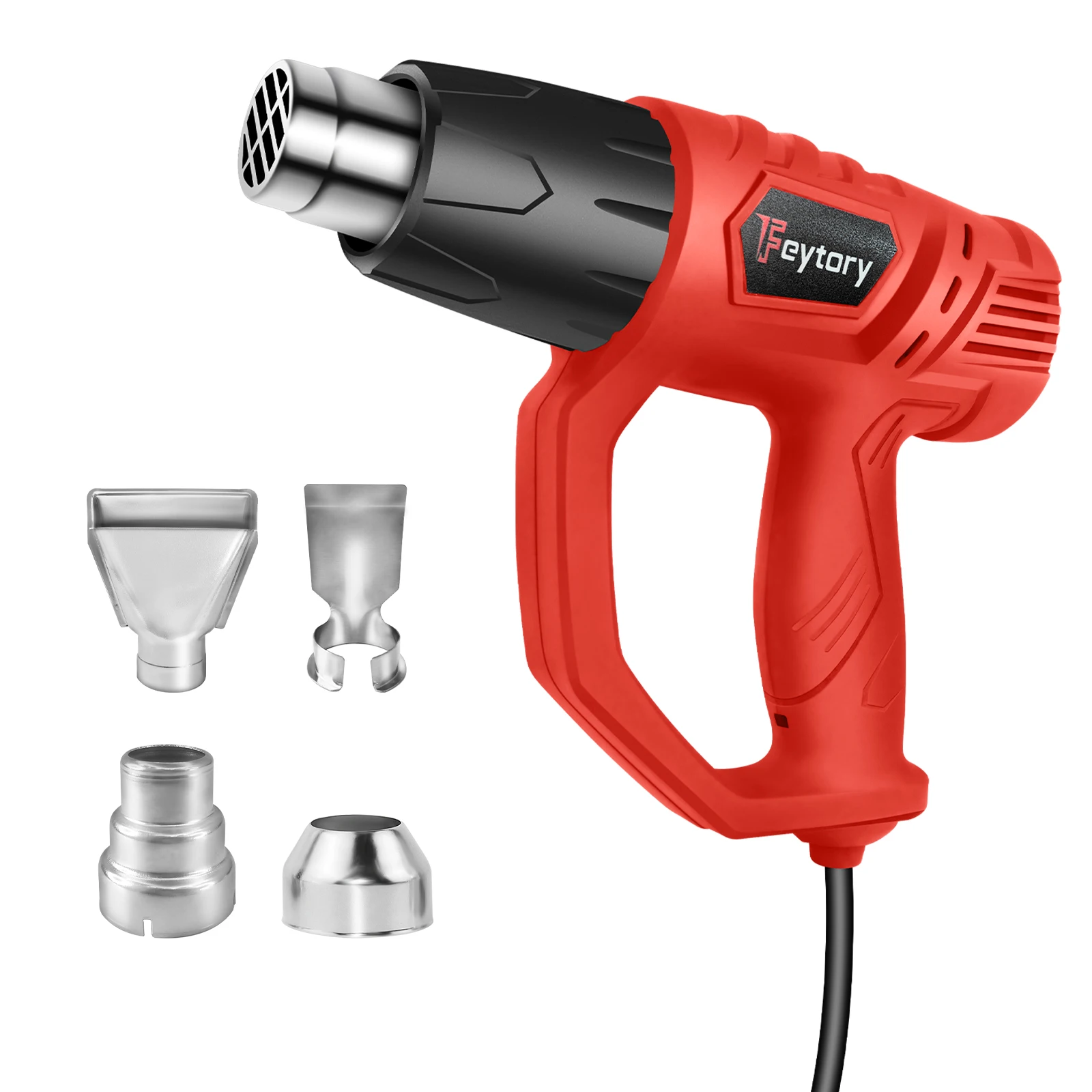 Pistola de Calor, Kit de Pistola de Aire Caliente de Alta Potencia de 2000W 300 ℃   & 600 ℃   Doble ajuste de temperatura con 4 boquillas de repuesto, protección contra sobrecarga para manualidades, termoencogibles/tubos, eliminación de pintura, resina epoxi, manualidades DIY