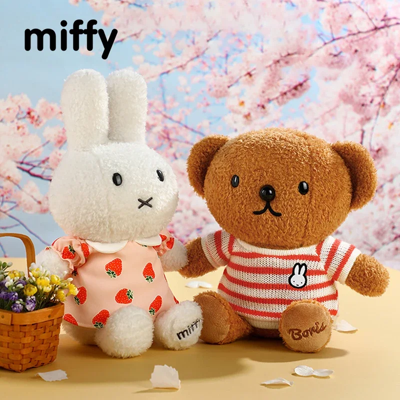 Kawaii Miffy Boris Cute Doll Girl Heart Dressed Bunny Bear Couple Christmas Gift Birthday Toy