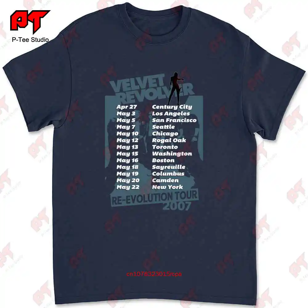 Velvet Revolver Re Evolution Tour 07 Adult T Shirt Front And Back Print F6EN