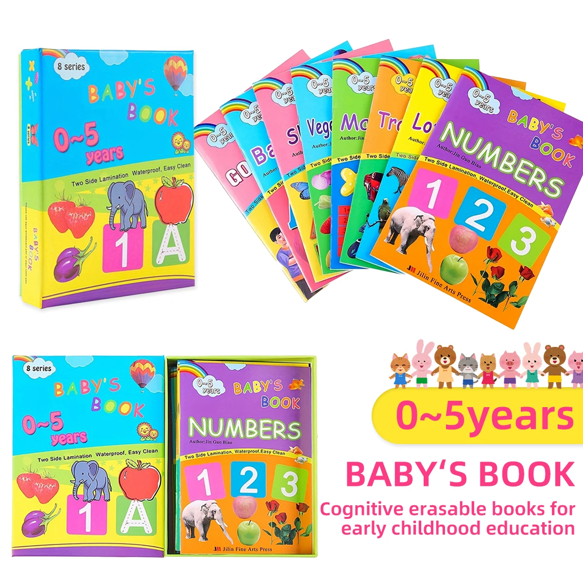 

8pcs English Children's Story Books Bedtime Stories Early Education For 3-8 Years Old Colorful Patterns Interesting Stories