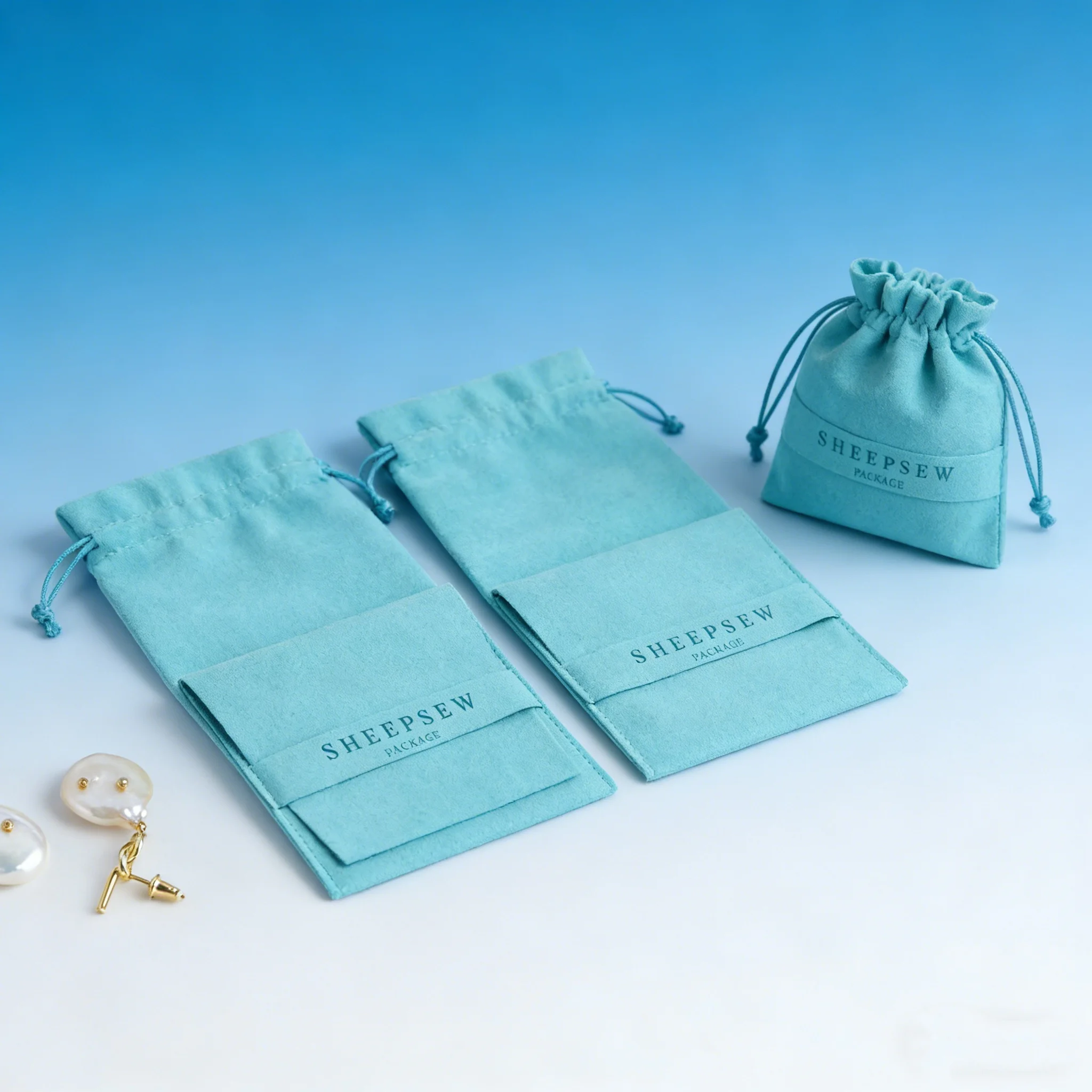 

Подарочный пакет-конверт PandaSew из микрофибры класса люкс с клапаном и индивидуальным логотипом для ювелирных изделий