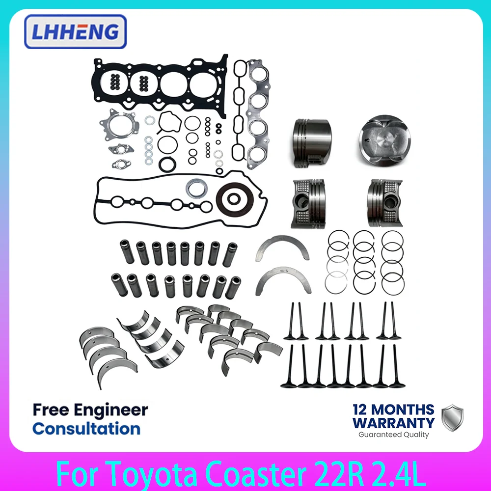 Engine Rebuild Kit For Toyota Coaster Hilux 4Runner Pickup Celica Corona 22R 2.4L RJ70 RB20 1982-1993 04111-35050 04111-35022