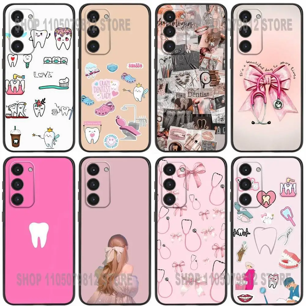 Funda de teléfono con Collage de dientes de dentista para Samsung Galaxy A20,21s,22,31,32,52,53,72,73,80,91, funda negra de silicona suave