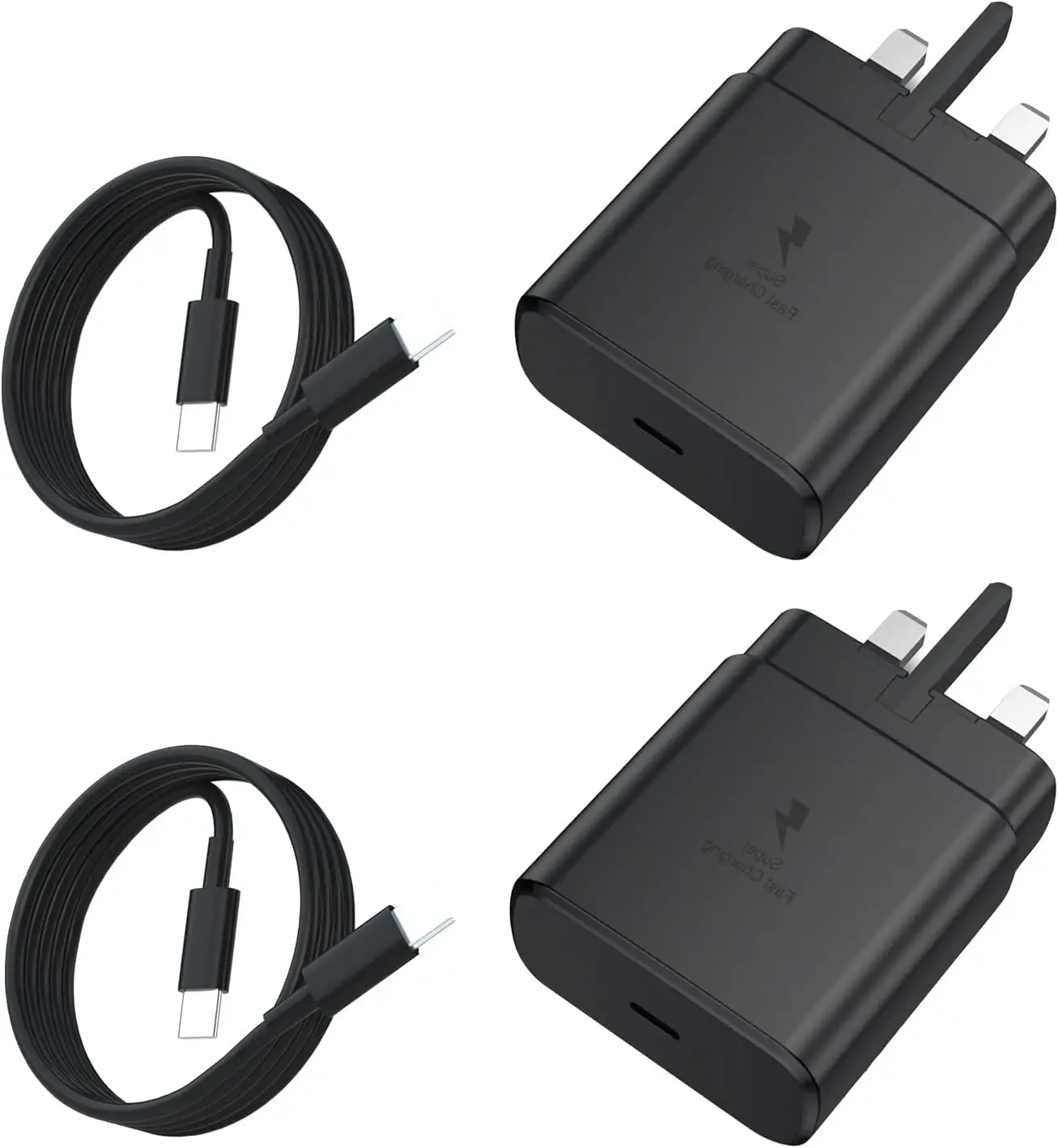 

Комплект из 2 супербыстрых зарядных устройств USB-C мощностью 45 Вт для Samsung Galaxy S25 Ultra/S25+/S25/S24 Ultra/S24+/S24/S23