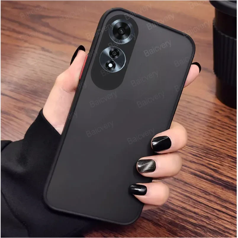 Fashion Cover For OPPO A60 4G CPH2631 Simple Colorful Anti-Drop Matte TPU Full Protective Back Shockproof Lens Cover