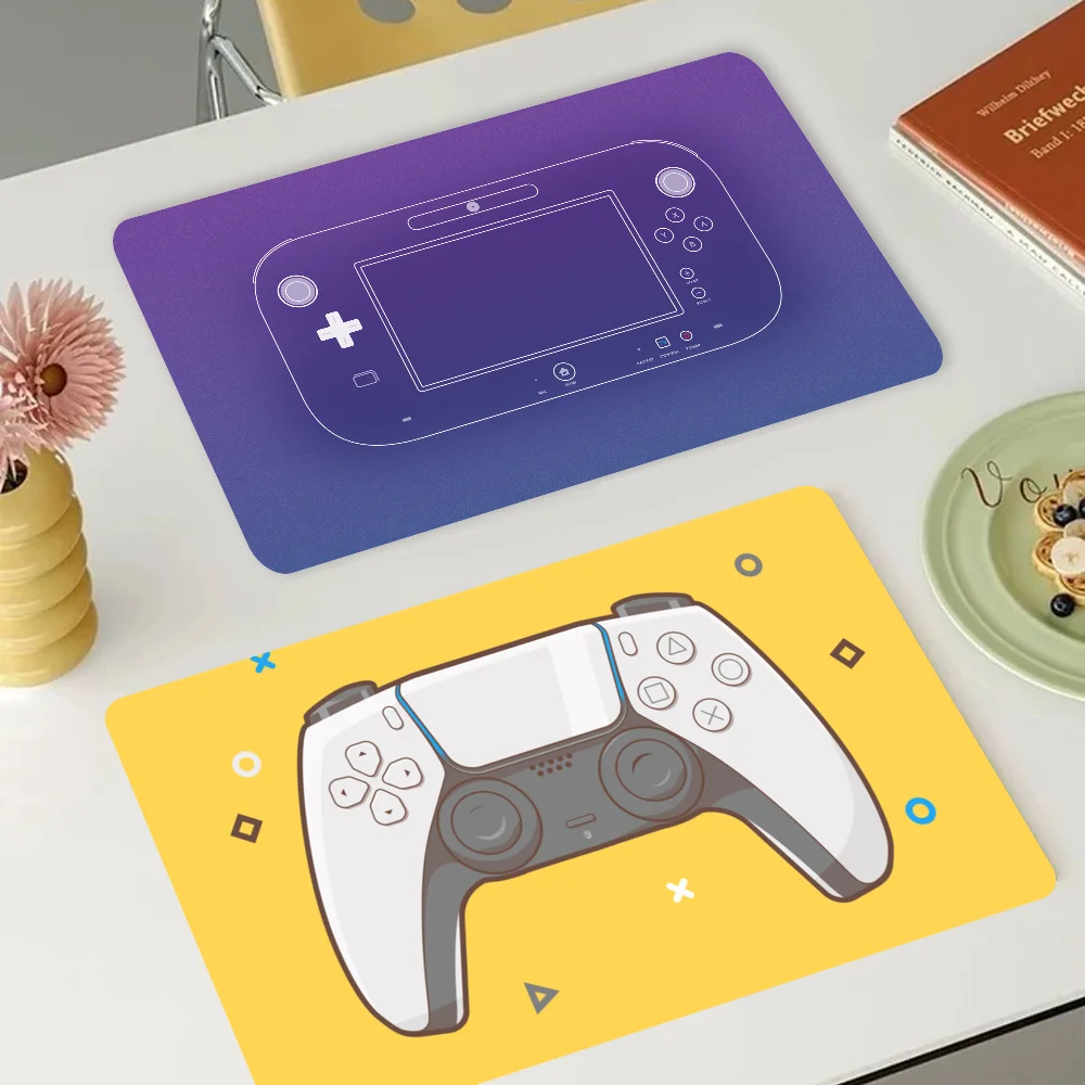 Game Console Kitchen Drainage Mat Retro Style Dish Drying Pads Absorbent Placemats Drainer Tableware Mats Accessories