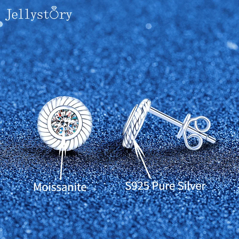 S925 Sterling Silver Inlaid Moissanite Twist Braid Earrings Sparkling Earrings For Women Girls Party Gift Date Night Jewelry
