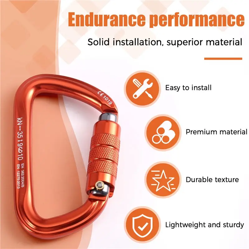 

【SPECIAL】For Climbing Carabiner Clips Heavy Duty D Ring Double Locking Caribeaner Hook For Climbing, Rappelling