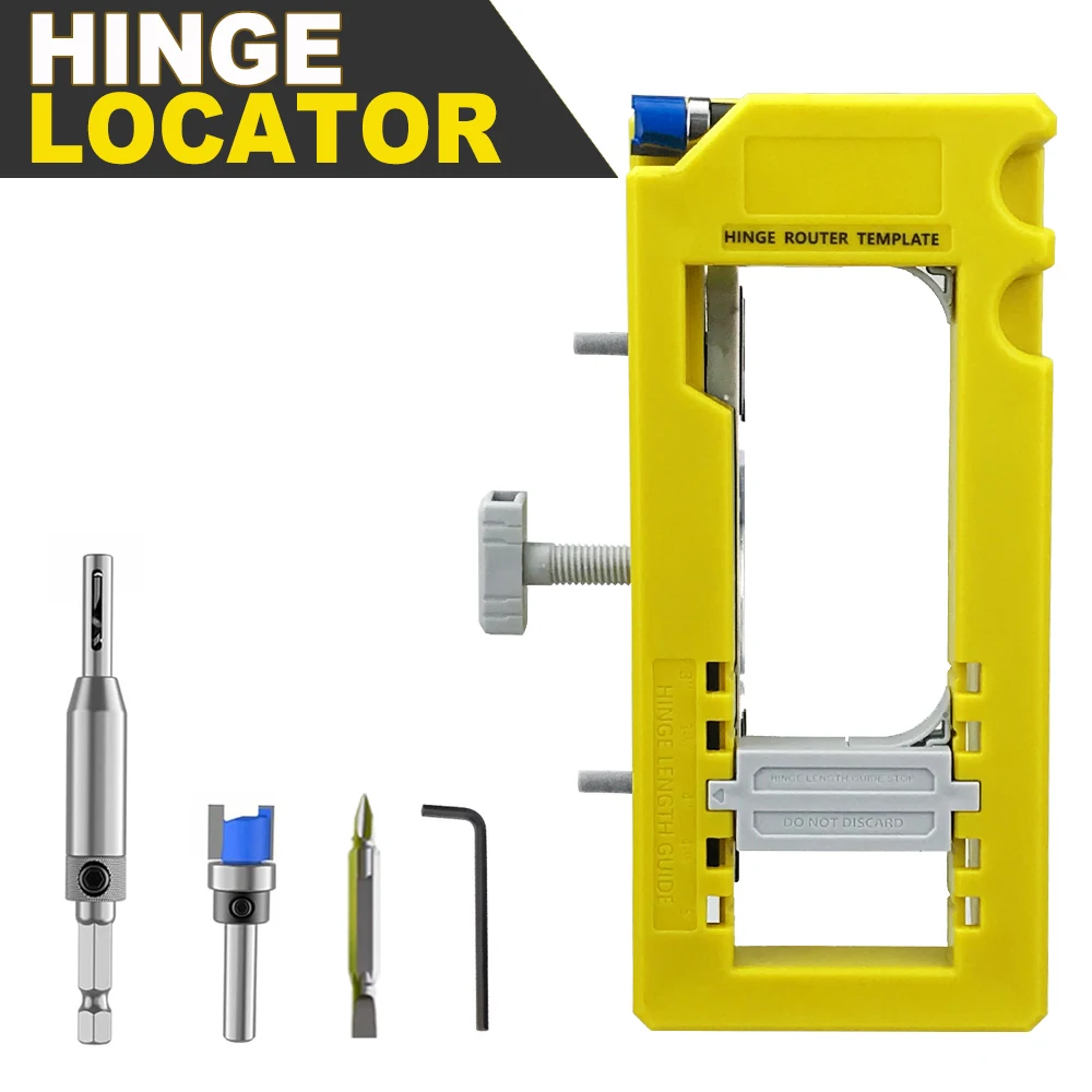 Hinge Lock Installation Template Kit – Multi-Purpose Mortise Jig with Drill Guide for Cabinet Door Hardware Positioning