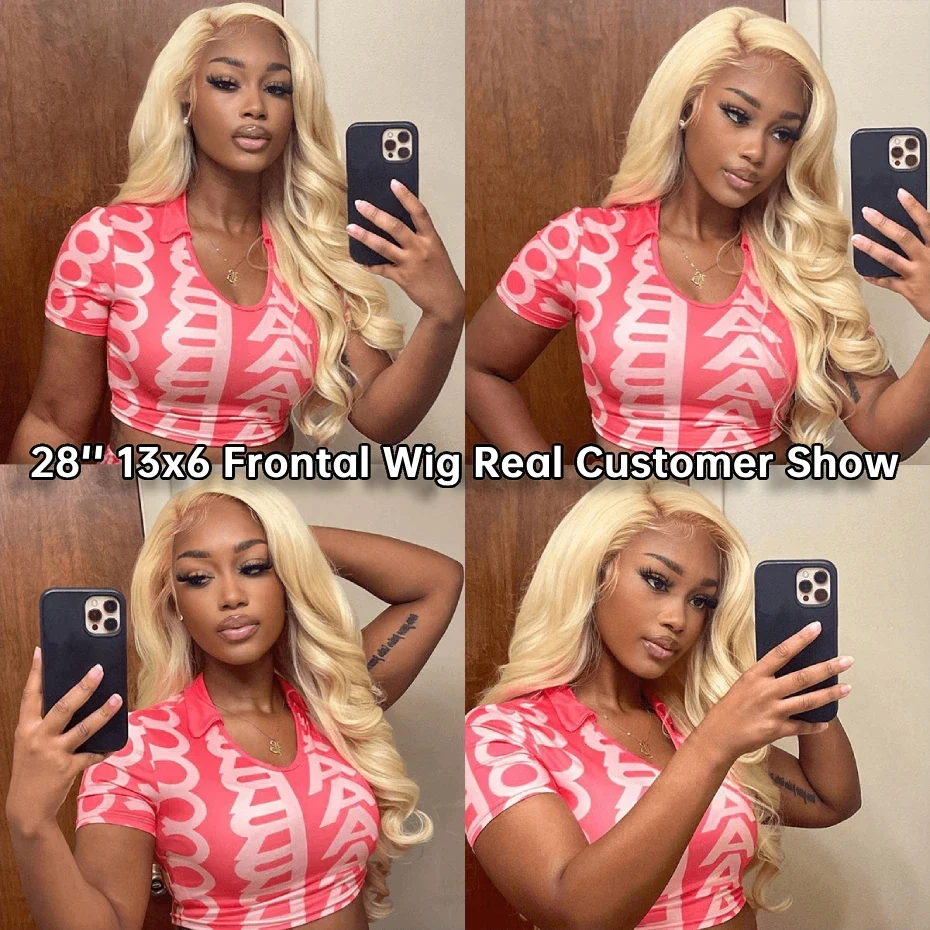 Transparent Lace Front Wig 613 Blonde Body Wave13x4 13x6 360 Lace Frontal Wigs 180 200 220 Density Brazilian Human Hair Wig Pre Plucked Brazilian Remy Hair Wigs