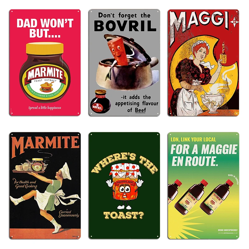 Magnum Marmite fun ad BOVRIL ADVERT Maggi Magic Vintage Marmite Advertising Prairie spritz Metal Plaque Poster Plaques Create