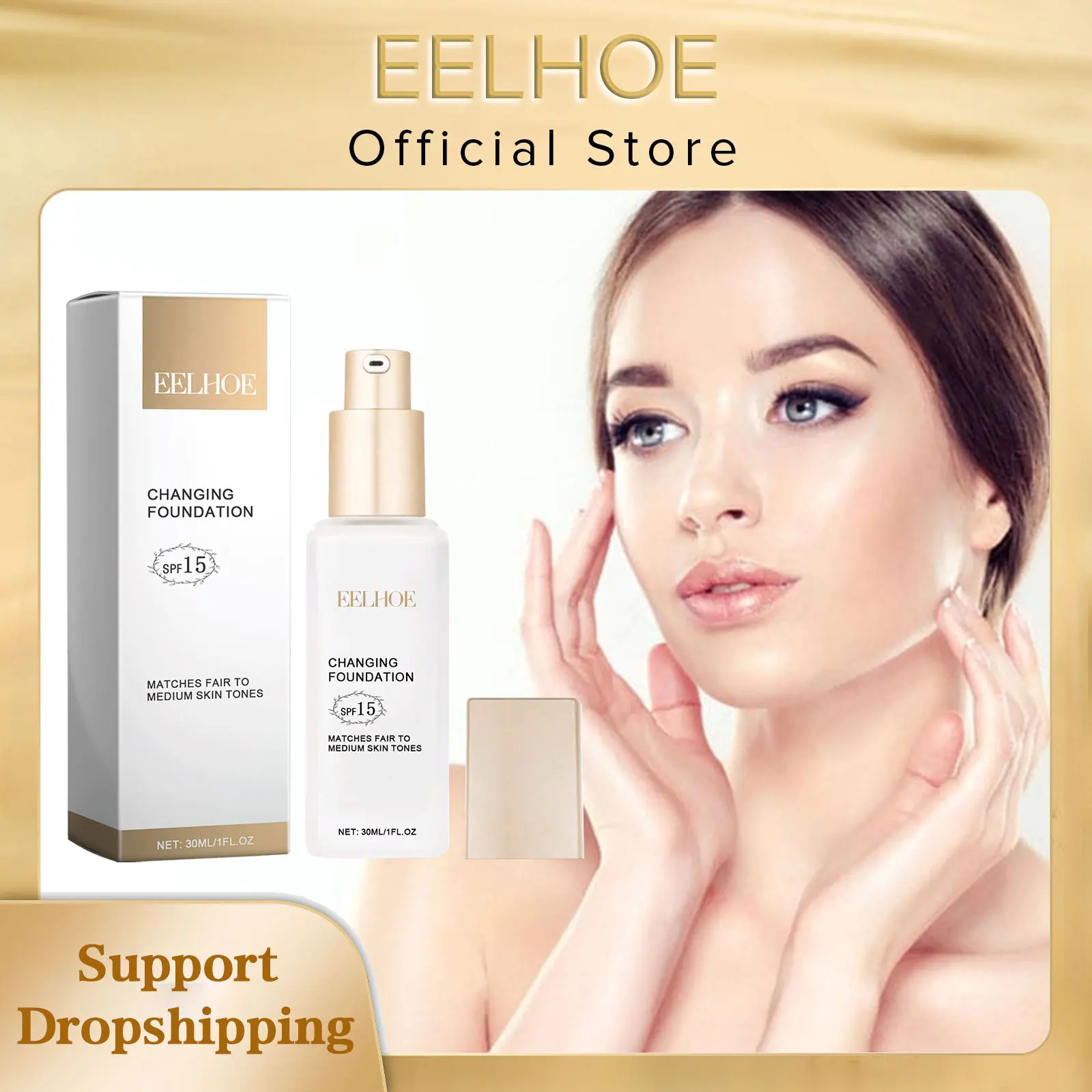 

EELHOE Foundations Makeup Full Coverage Oil Control Moisturizing Face Whitening High Coverage Makeup Base Foundation Liquid 30ml