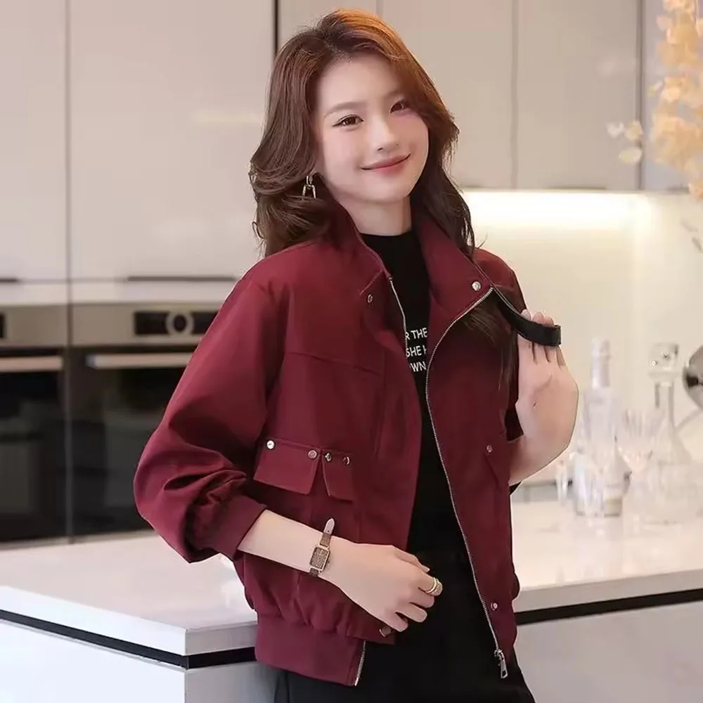 

2025 New Spring Autumn Fashion Be All-Match Short Jacket Women Loose Zipper Coat Female Casual Windbreaker Outerwear Ladies Tops