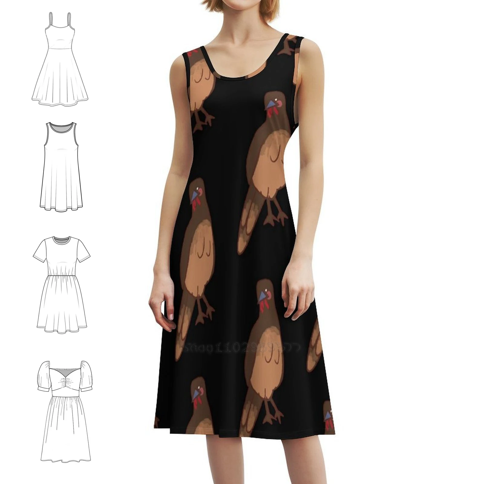 

Chala Sweetheart Neckline Dress Elegant Summer Party Dress For Women Mexican Bird Mexico Otomi Mexican Art Female Clothing