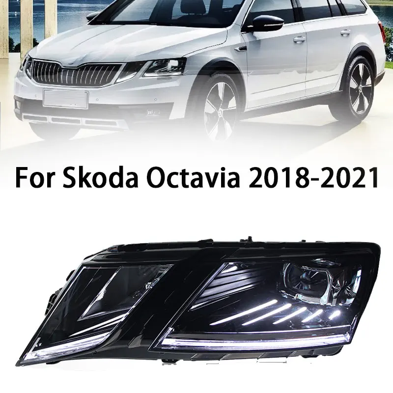 

Car Front Headlight for Skoda 2018-2021 Octavia A6 LED HeadLamp Styling Dynamic Turn Signal Lens Automotive Accessories Assembly