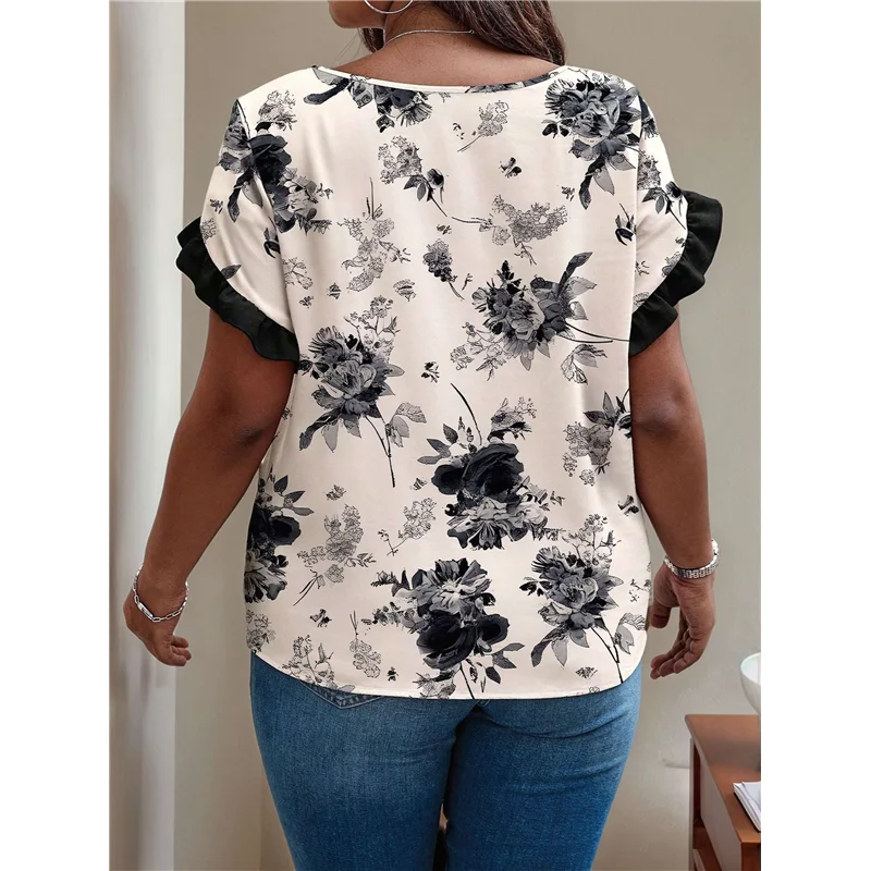 

Женские летние повседневные шифоновые блузки с V-образным вырезом и коротким рукавом