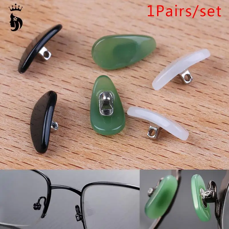 

2021 Hot 1 Pair Anti-slip Jade Nose Pads Stick On Screw-in Nose Pad For Eyeglasses Glasses Accessories