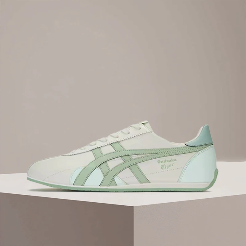Onitsuka Tiger Runspark Beige Green Lightweight Breathable Soft Non-Slip Low-Top Casual Unisex Shoe Durable Comfort 1183C442-100