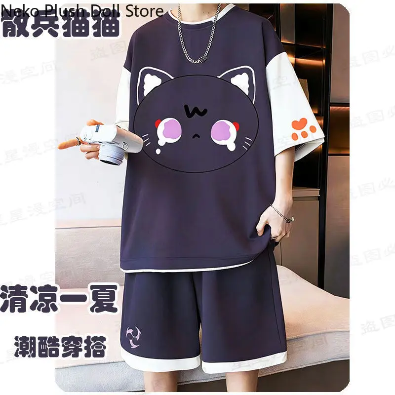 

Genshin Impact Wanderer Summer Anime T Shirt Summer Men T-Shirt Casual Women Crew Neck Short Sleeve Tees shorts M-2XL