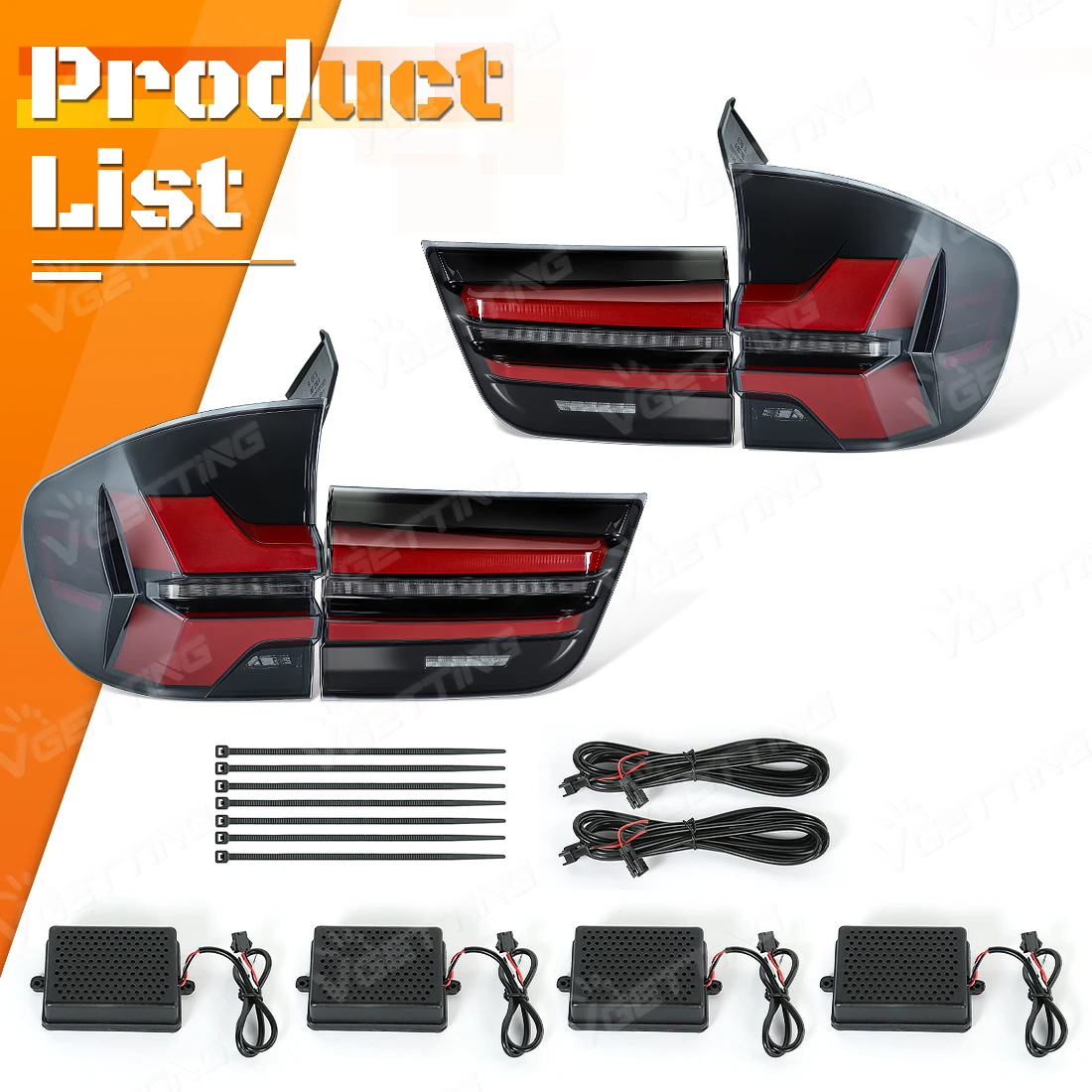 4Pcs LED Tail Light For BMW X5 E70 2007 2008-2013 Turn Signal Lamp Rear Reverse Brake Fog Lamp Driving Taillight Upgrade 12V